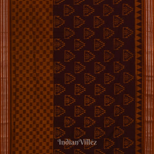 Coffee with Brown Odisha  Sambalpuri  ikat Pure Cotton Saree