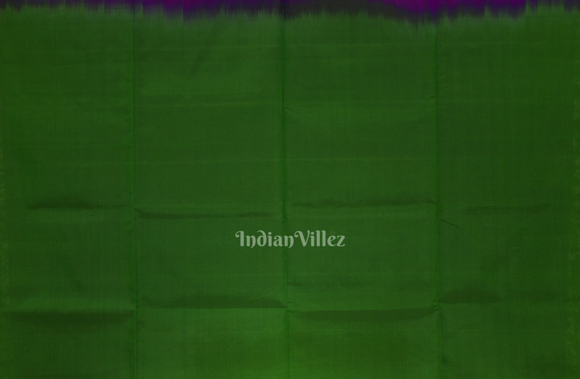 Deep Purple With Green Pure Kanjivaram Soft Silk Saree