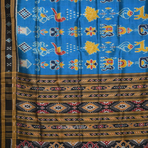 Blue Nabakothi Odisha Ikat Khandua Silk Saree