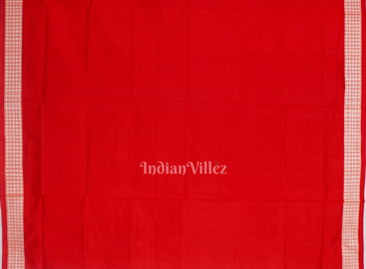 Red Blue Mahula Benta Sambalpuri Silk Saree