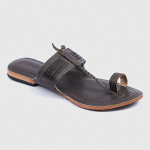 Brown Handstitched Leather Kolhapuri Women Slipper