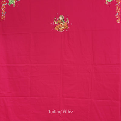 Rani Ardha Chandra Krishna Rasa Leela Theme Pattachitra Kurti Dress Material (Pre Order)