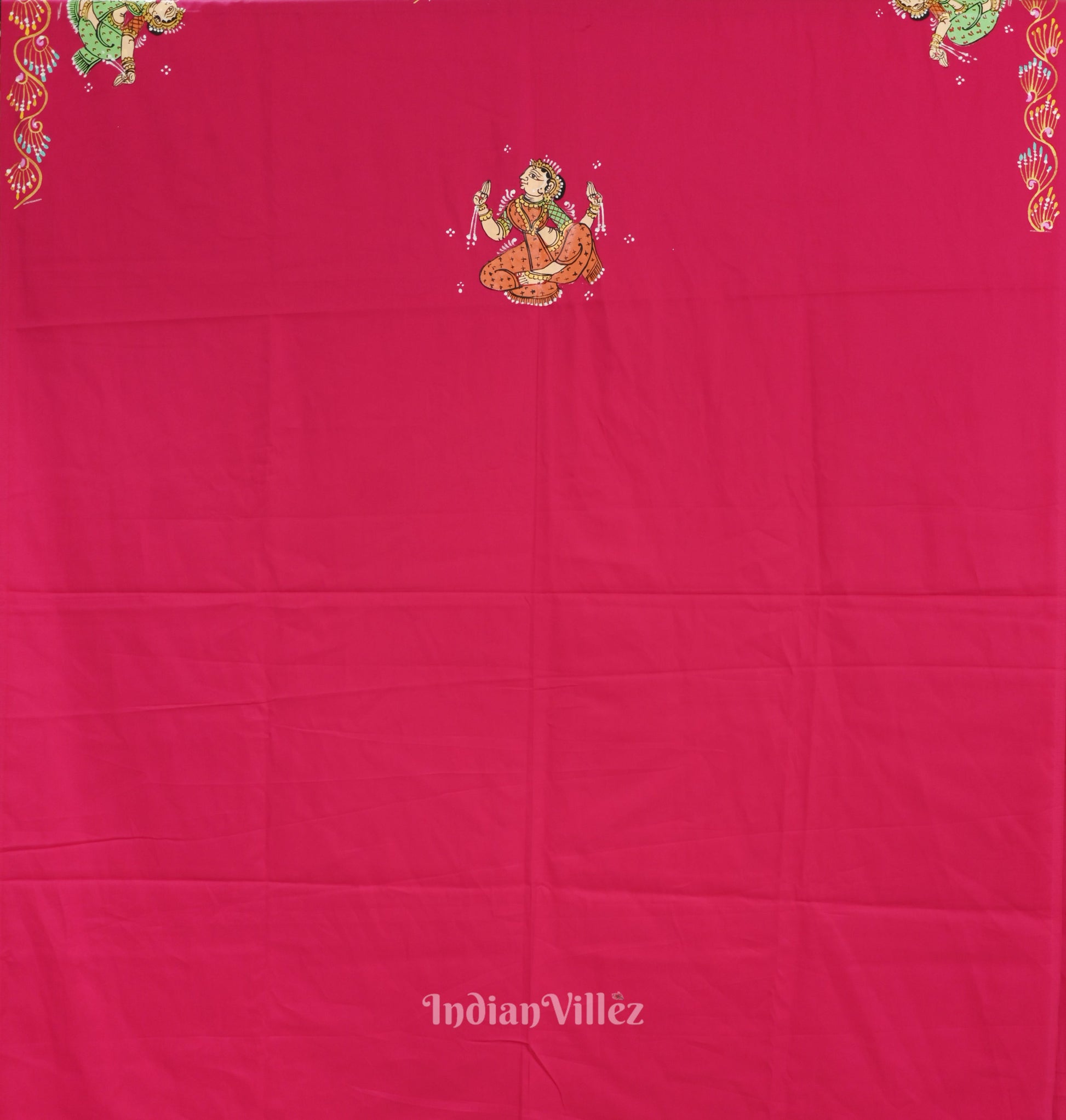 Rani Ardha Chandra Krishna Rasa Leela Theme Pattachitra Kurti Dress Material (Pre Order)