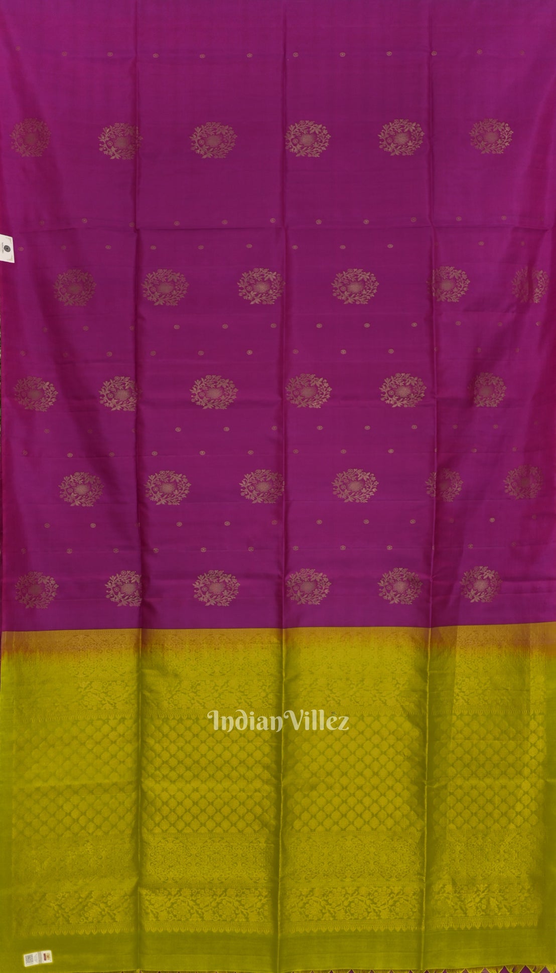 Purple With Parrot Green Pure Kanjivaram Soft Silk Saree