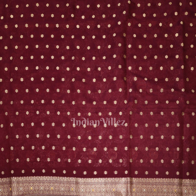 Wine Meenakari Pure Mashru Satin Silk Banarasi Saree