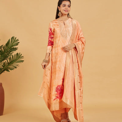 Peachy Pastel Festive Kurta Set