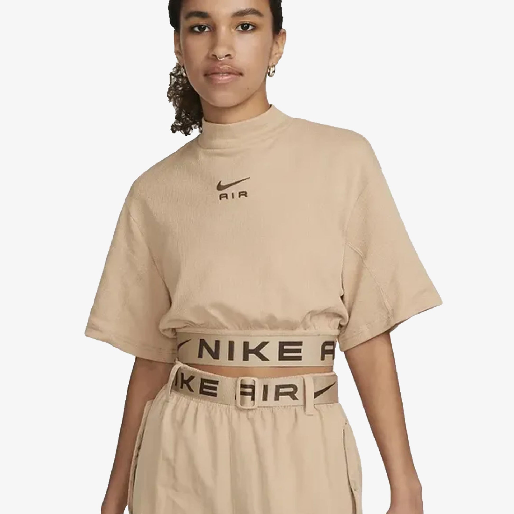 Nike | SHORT-SLEEVE CROPPED TOP  { HEMP/BAROQUE BROWN