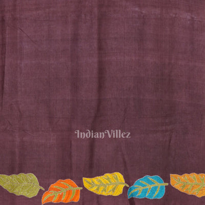 Exclusive Tussar Kantha Stitch Hand Embroidered Saree