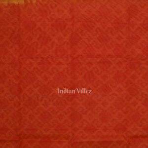 Yellow Red Pochampally Ikat Sico (Silk &Cotton) Saree with Zari Border