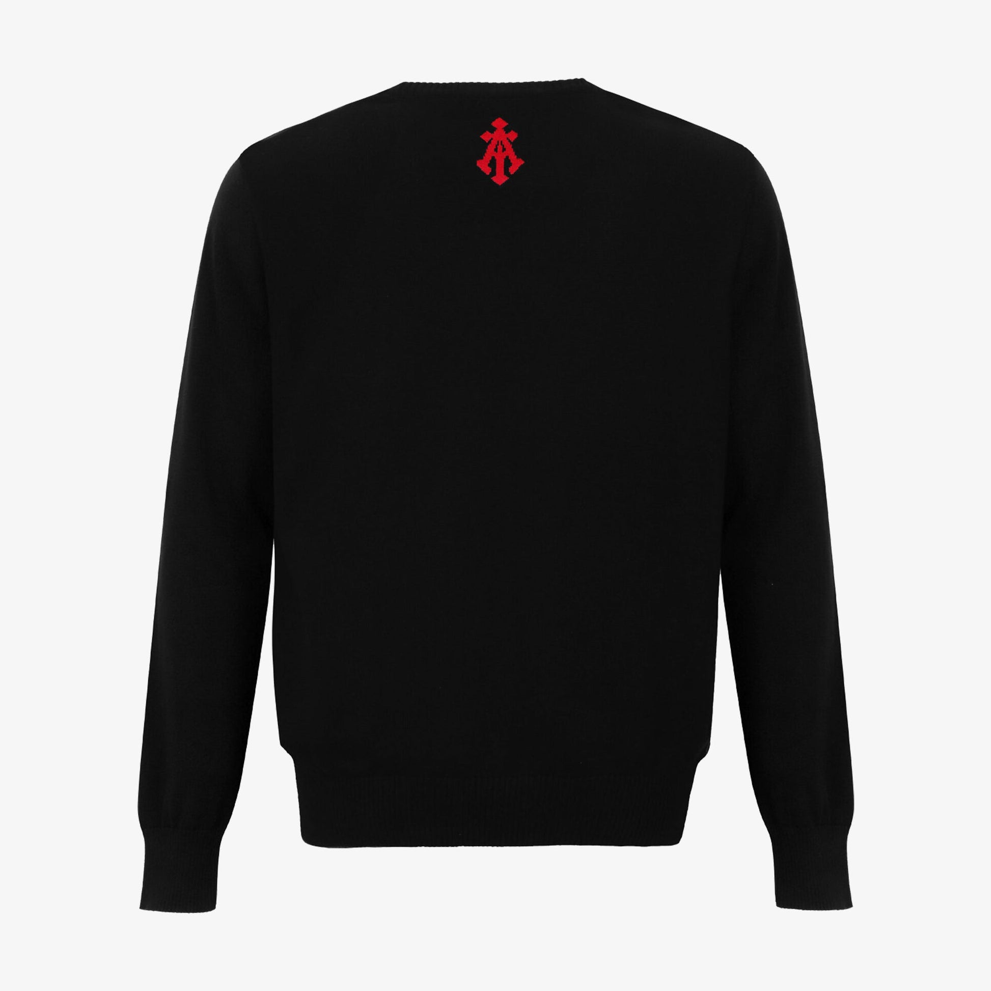ALMOST GODS | GOTHIC LOGO KNITTED SWEATER { BLACK