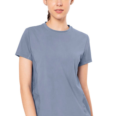 Flaunt Short Sleeve Round Neck Workout T-Shirt - Tempest