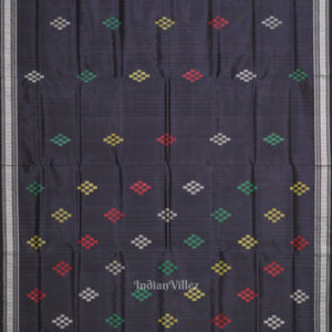 Black Pasapali Double Pallu Berhampuri Silk Saree