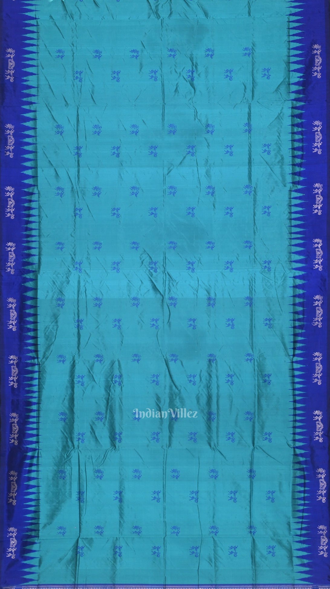 Blue Tribal Theme Bomkai Sambalpuri Silk saree