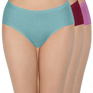 100% Cotton Hipster Panty Pack (Pack of 3) - D014 - Solid
