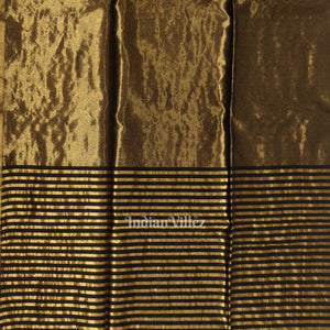 Black Stripped Maheshwari Pure Silk Cotton Maheshwari Saree with Zari Work