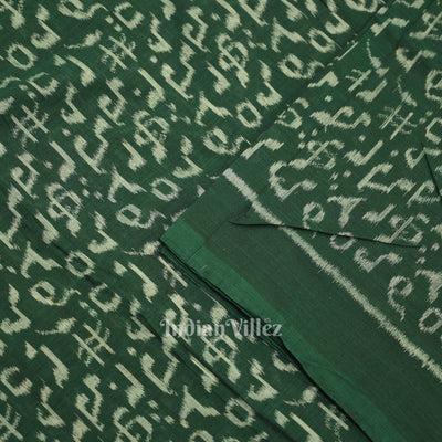Green Musical Instrument Theme Odisha Ikat Sambalpuri Cotton Fabric