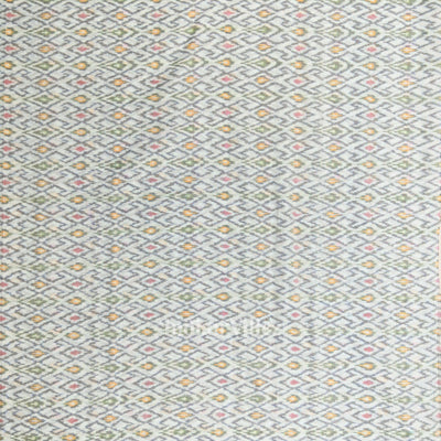 Off White Pochampally Ikat Silk & Cotton (Sico) Fabric