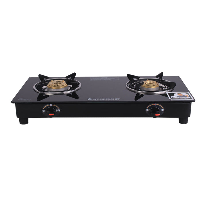 Ruby 2 Burner Glass Cooktop, Black Toughened Glass