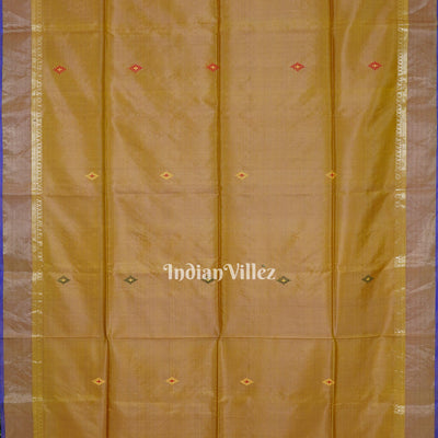 Khaki With Parrot Green Handwoven South Soft Silk Saree