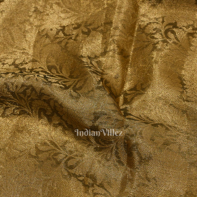 Green with Golden Border Banarasi Tissue Saree