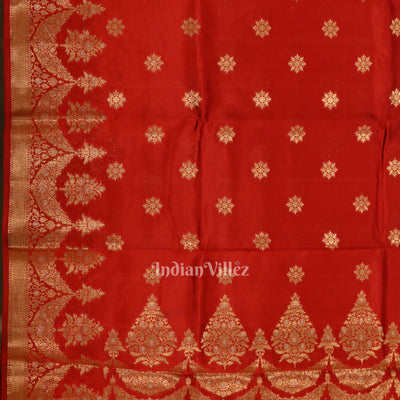 Exclusive Red Kora Organza Banarasi Silk Saree