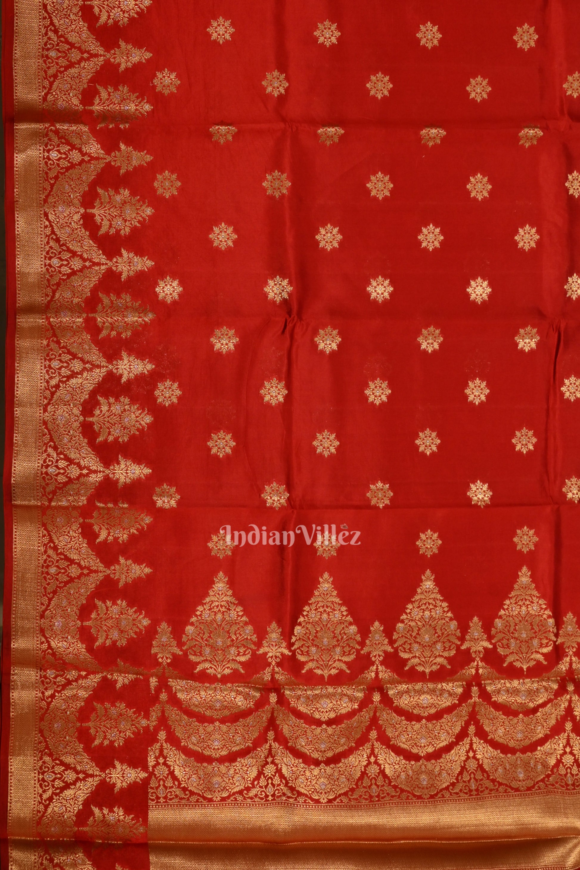 Exclusive Red Kora Organza Banarasi Silk Saree