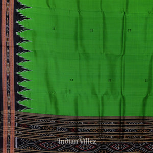 Green Butta Design Odisha Ikat Khandua Silk Saree
