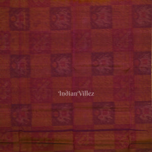 Yellow Purple Pochampally Ikat Sico (Silk & Cotton) Saree with Zari Border