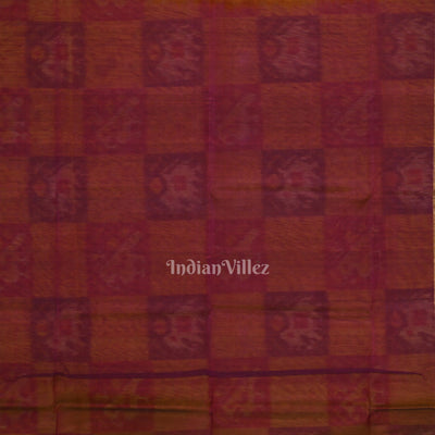 Yellow Purple Pochampally Ikat Sico (Silk & Cotton) Saree with Zari Border