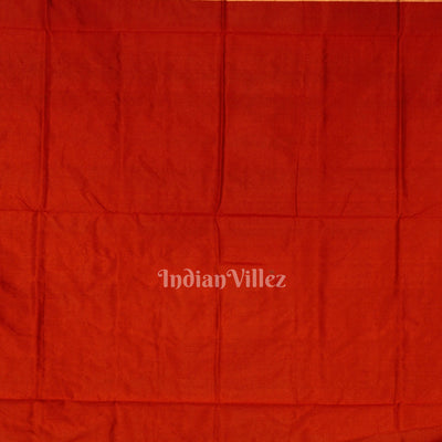 White Red Shree Mandir Theme Sambalpuri Ikat  Silk Saree