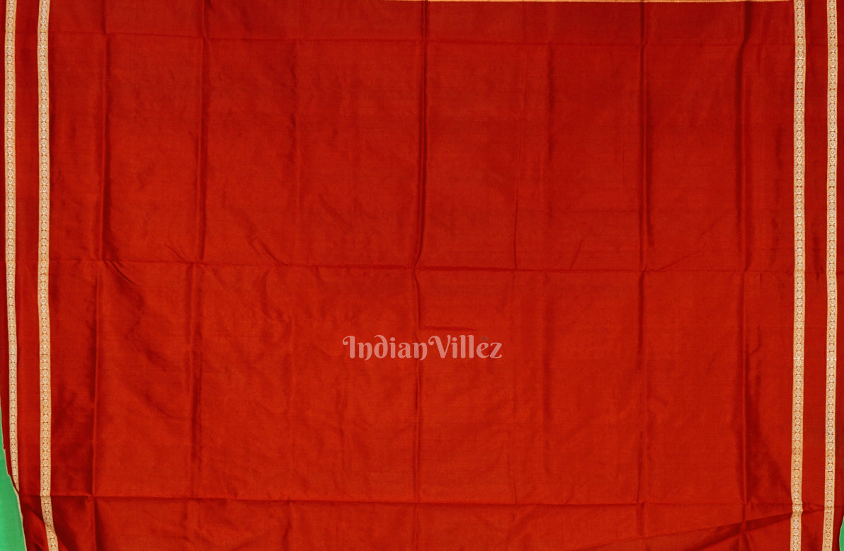 White Red Shree Mandir Theme Sambalpuri Ikat  Silk Saree