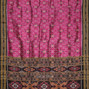 Purple Black Odisha Ikat Khandua Silk Saree