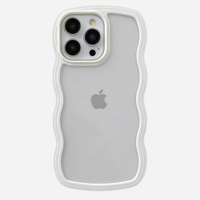 White Wavy Clear Soft iPhone Case