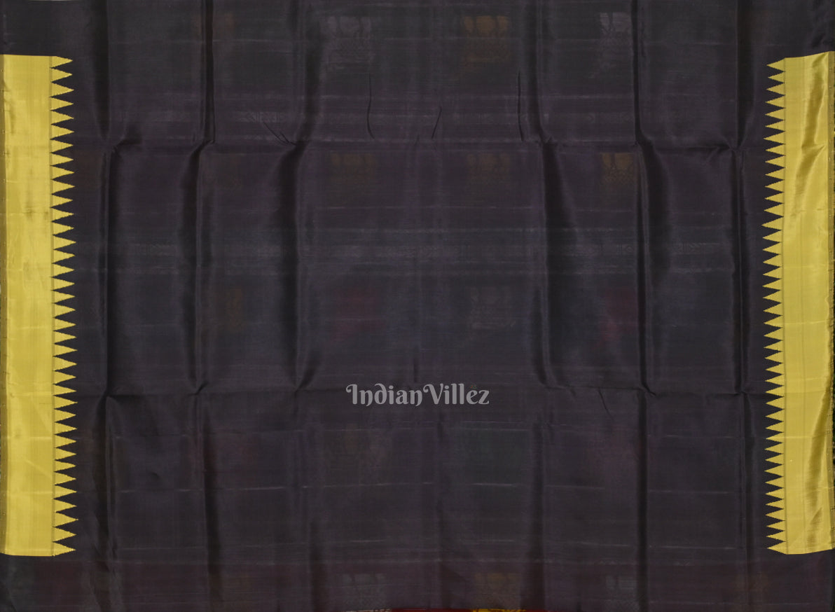 Mehendi Green with Fish Motif Double Pallu Berhampuri Silk Saree