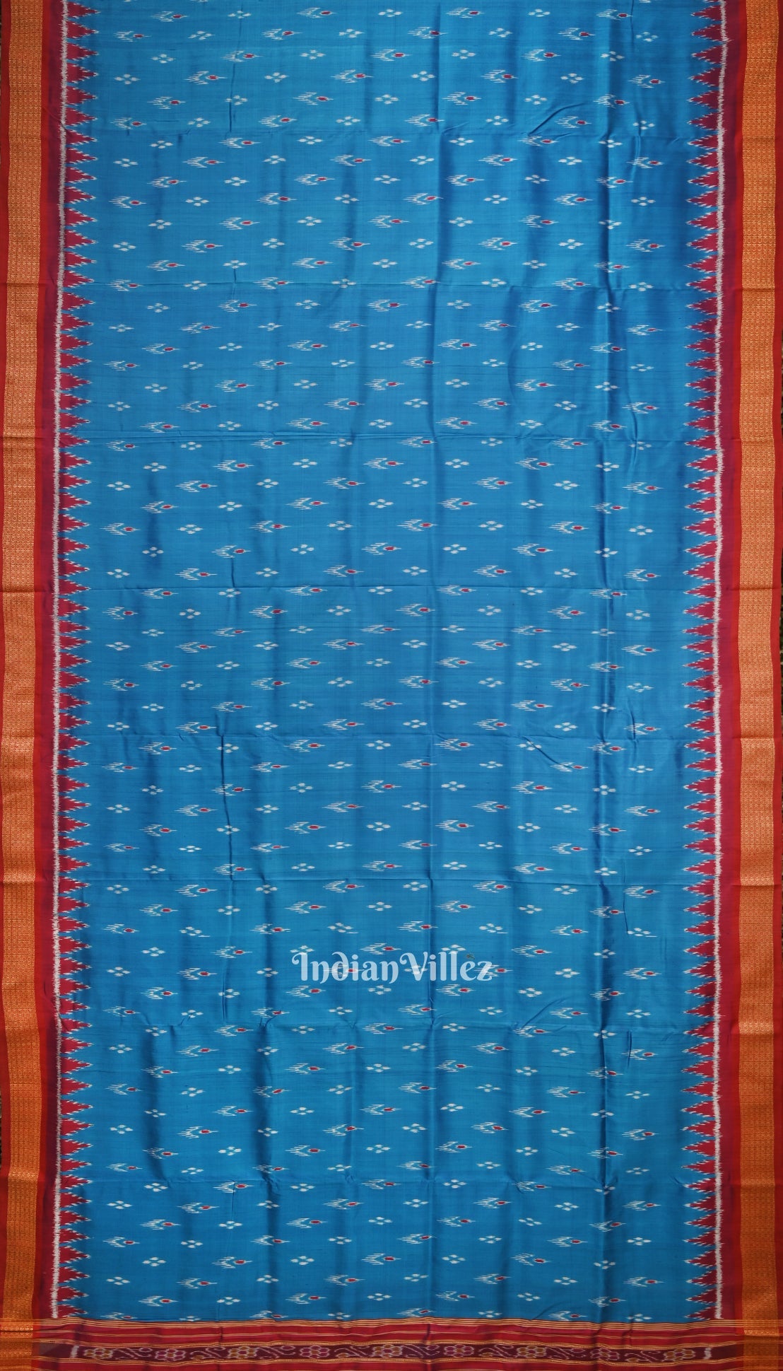 Cupper Sulphate Mayur Chandrika Odisha Ikat Khandua Silk Saree