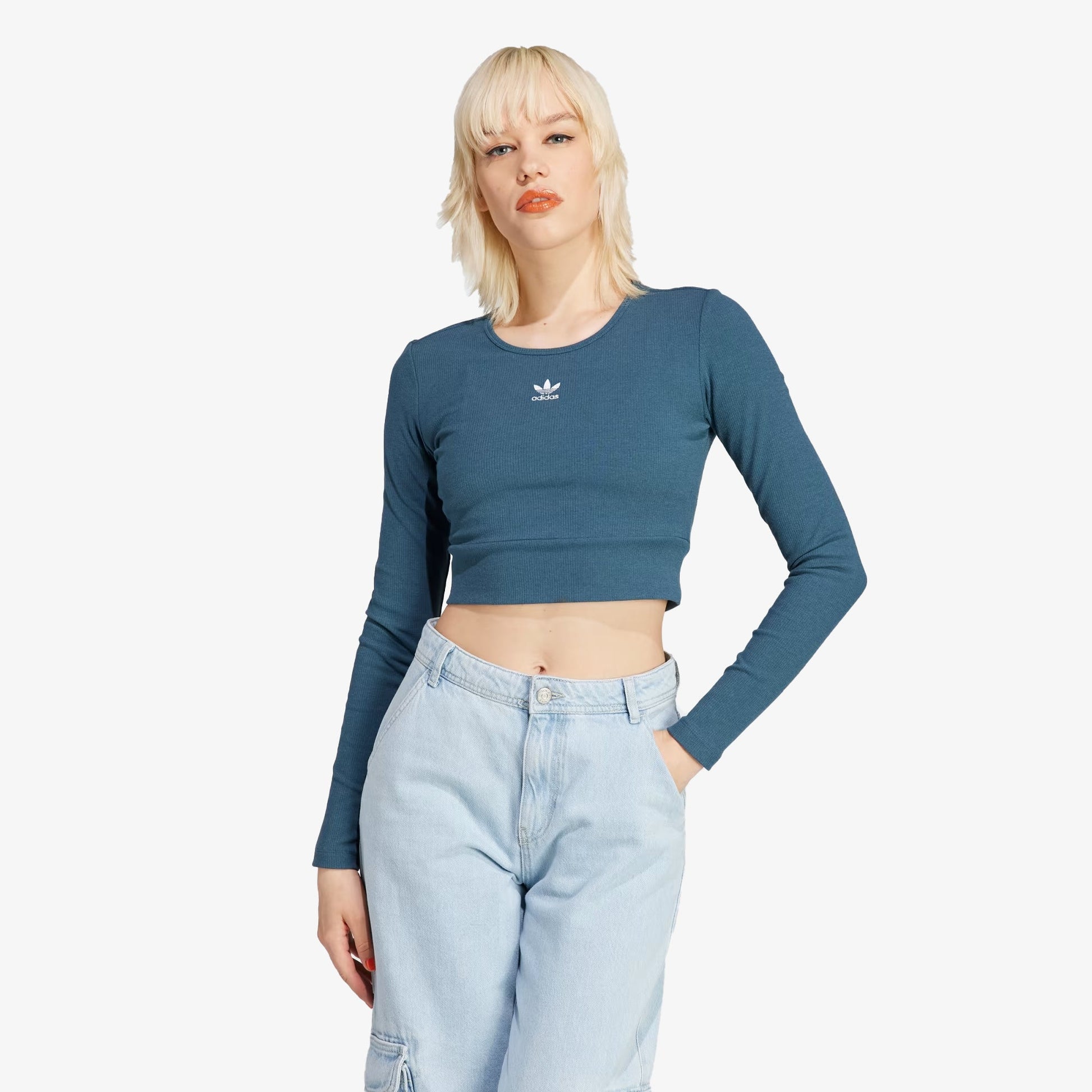 Adidas Originals | ESSENTIALS RIB LONG SLEEVE TEE  { ARCTIC NIGHT