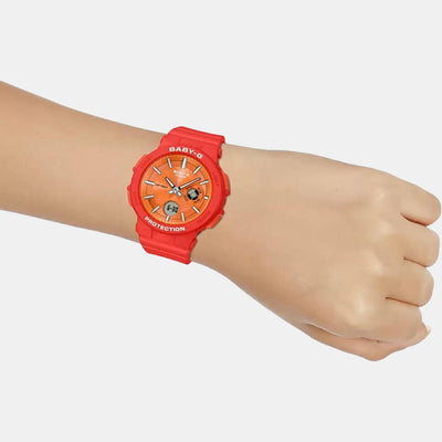 Baby-G Women Quartz Orange Dial Analog-Digital Resin Watch BX154