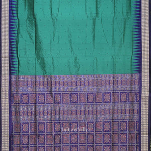Green Blue Buti Bomkai Sambalpuri Silk Saree
