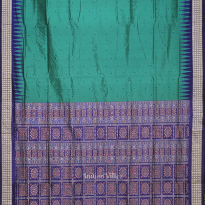 Green Blue Buti Bomkai Sambalpuri Silk Saree