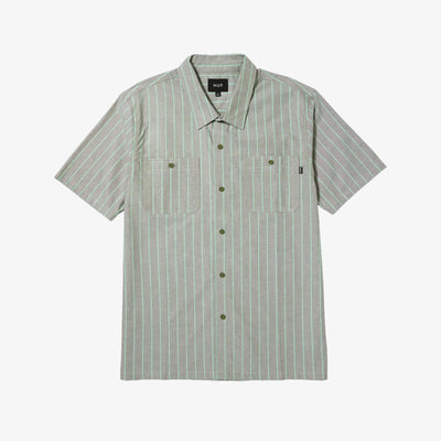 HUF | PARKER WORK SHIRT  { WHITE/GREEN