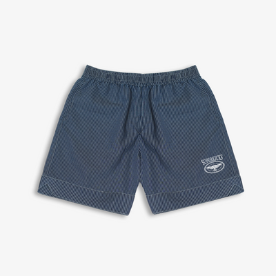 SUPERKICKS | PINSTRIPE SHORTS { BLUE