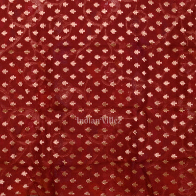 Maroon Jamdani Banarasi Kota Silk Saree
