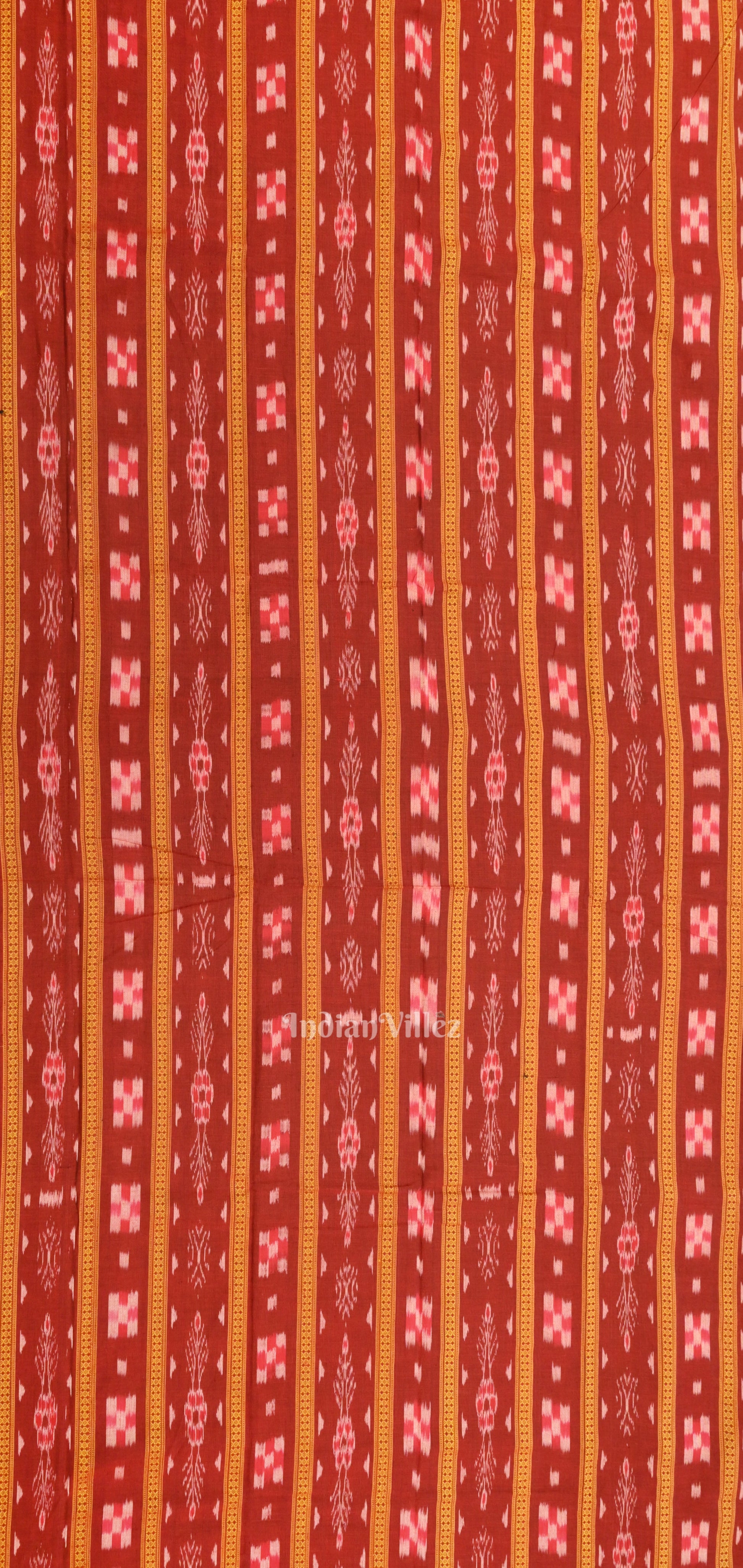 Maroon  Black  Maniabandha Sambalpuri Cotton Dress set & Dupatta
