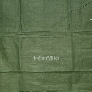 Green Nartaki Theme Hand-Painted Pattachitra Saree(PRE ORDER)