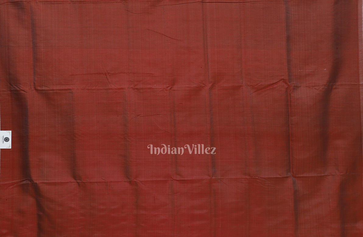 Ash Red Floral Theme Odisha Ikat Contemporary Silk Saree