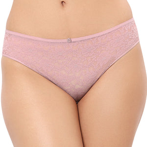 Floral Romance Three-Fourth Coverage Low Rise Bikini Panty - Cinder Rose