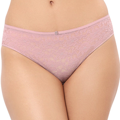 Floral Romance Three-Fourth Coverage Low Rise Bikini Panty - Cinder Rose