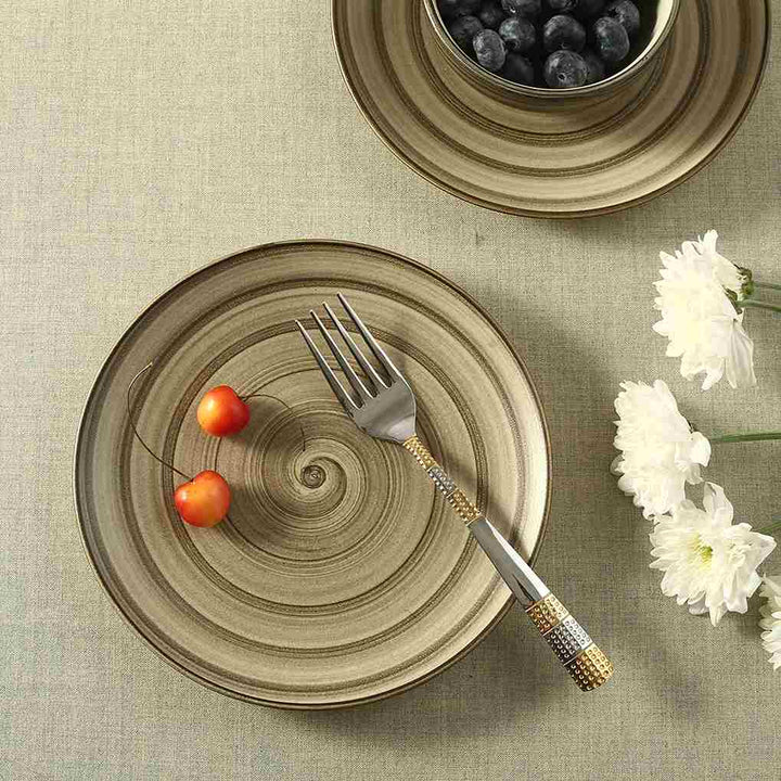 Teramo Quarter Plate Brown Set of 2