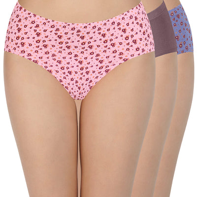 100% Cotton Hipster Panty Pack (Pack of 3) - D018 - Multi