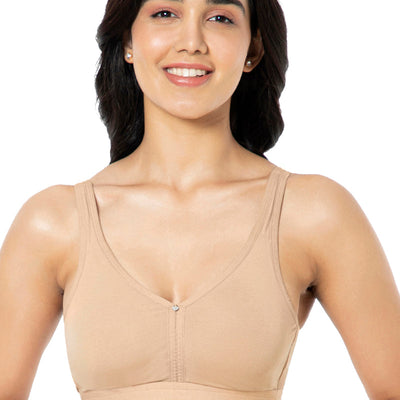 Cotton Chic Support Solid Non Padded Non-Wired Bra - Sandalwood